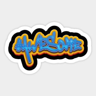 Awesome Hashtag Grafitti Colorful Urban Modern Style Sticker